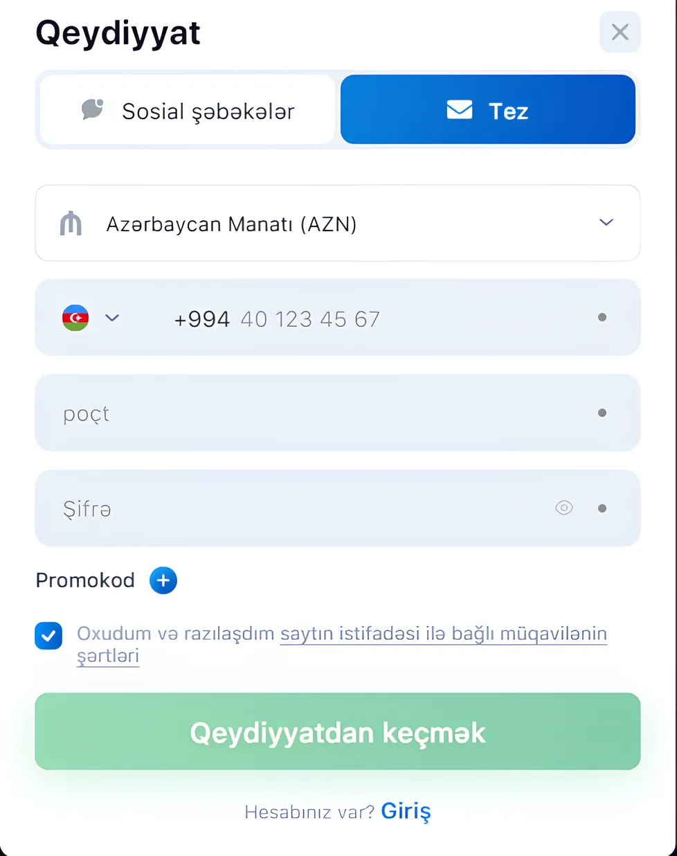 1Win-də Qeydiyyat: Addım-addım Təlimat